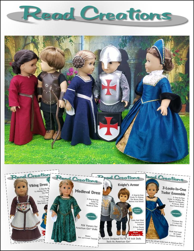 ReadCreations Knight's Garment Doll Clothes Pattern 18 inch dolls such as  American Girl®