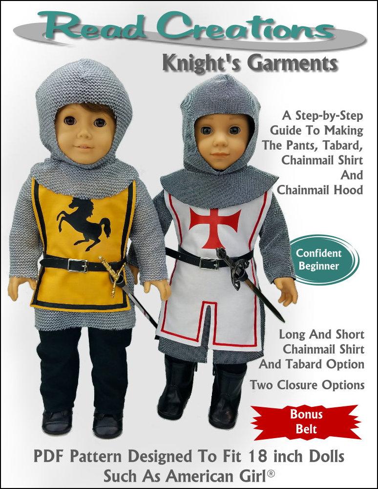 Read Creations 18 Inch Historical Knight's Garment 18" Doll Clothes Pattern Pixie Faire