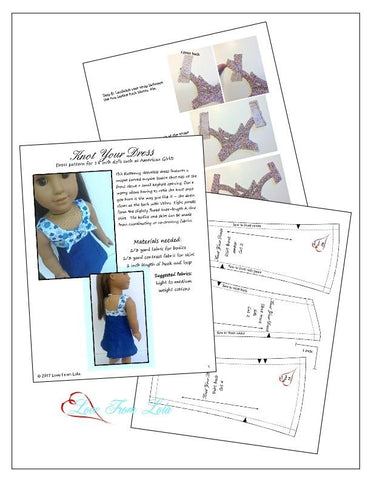 Love From Lola 18 Inch Modern Knot Your Dress 18" Doll Clothes Pattern Pixie Faire