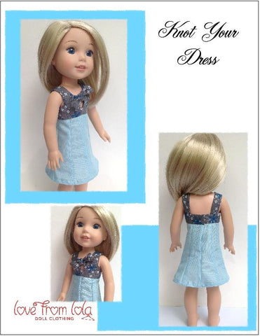 Love From Lola WellieWishers Knot Your Dress  14.5" Doll Clothes Pattern Pixie Faire