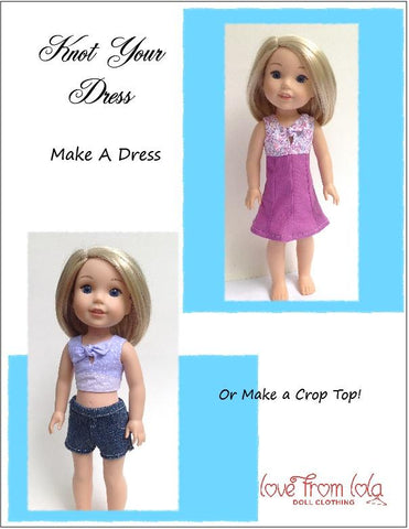 Love From Lola WellieWishers Knot Your Dress  14.5" Doll Clothes Pattern Pixie Faire
