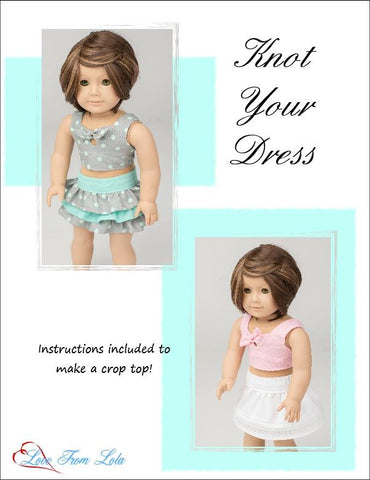 Love From Lola 18 Inch Modern Knot Your Dress 18" Doll Clothes Pattern Pixie Faire