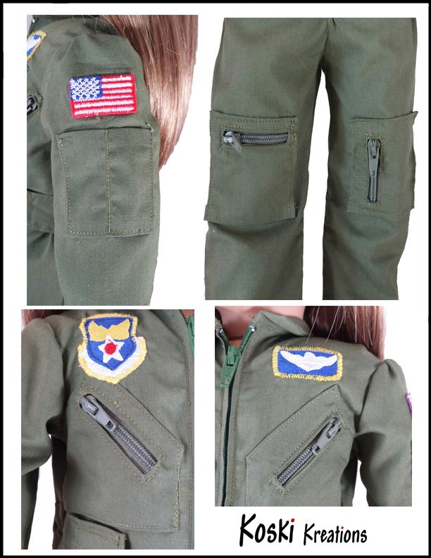 Koski Kreations 18 Inch Modern Flight Suit 18" Doll Clothes Pattern Pixie Faire
