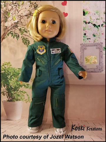 Koski Kreations 18 Inch Modern Flight Suit 18" Doll Clothes Pattern Pixie Faire