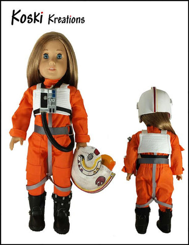 Koski Kreations 18 Inch Modern Galactic Pilot 18" Doll Clothes Pattern Pixie Faire