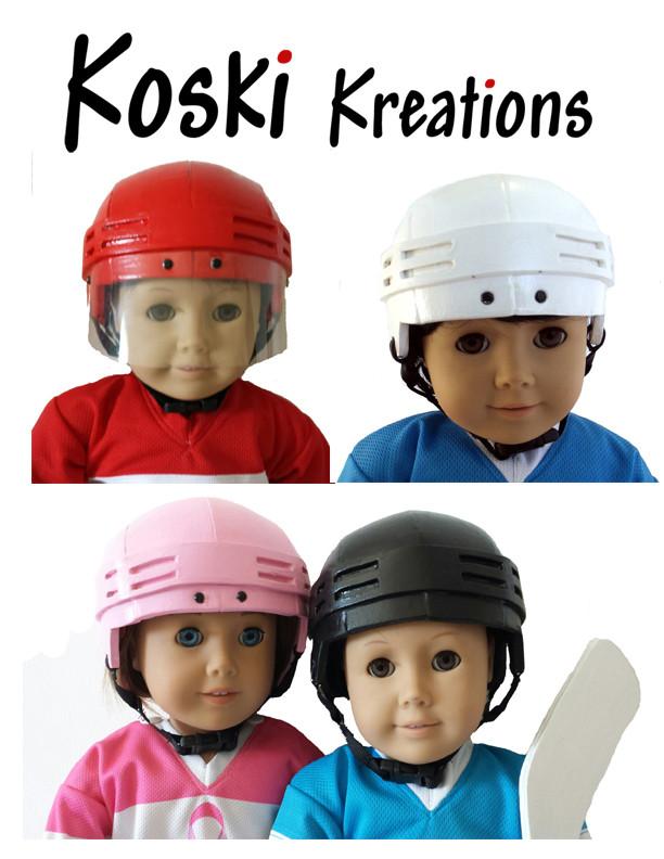 Koski Kreations 18 Inch Boy Doll Hockey Helmet 18" Doll Accessory Pattern Pixie Faire