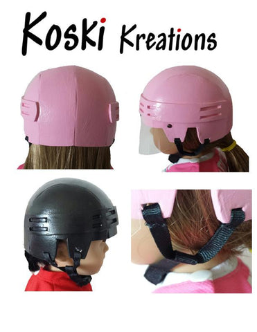 Koski Kreations 18 Inch Boy Doll Hockey Helmet 18" Doll Accessory Pattern Pixie Faire