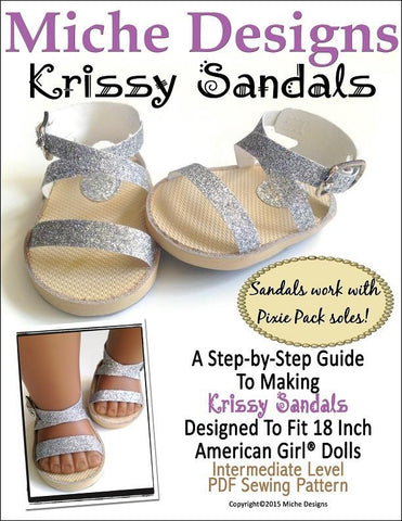 Miche Designs Shoes Krissy Sandals 18" Doll Shoes Pixie Faire