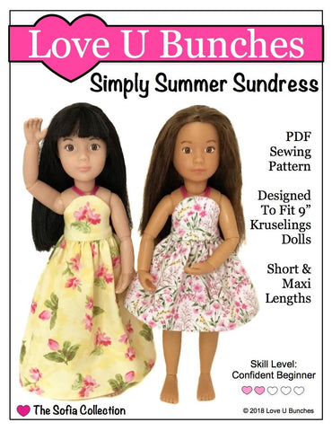 Love U Bunches Kruselings Simply Summer Sundress Pattern for Kruselings Dolls Pixie Faire