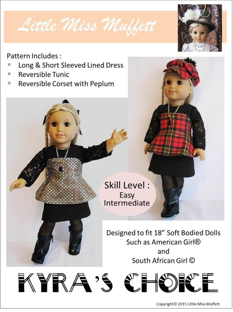 Little Miss Muffett 18 Inch Modern Kyra's Choice 18" Doll Clothes Pattern Pixie Faire