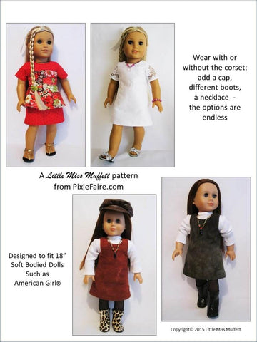 Little Miss Muffett 18 Inch Modern Kyra's Choice 18" Doll Clothes Pattern Pixie Faire