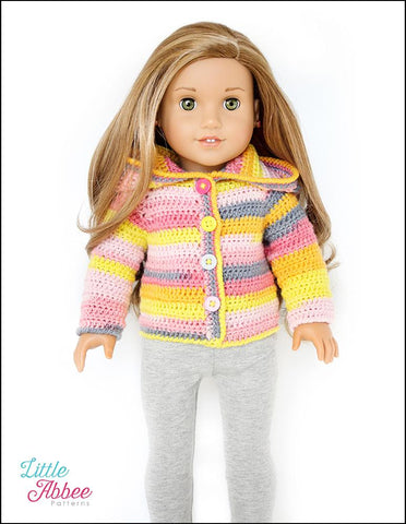 Little Abbee Crochet Autumn Hoodie Crochet Pattern for 18" Dolls Pixie Faire