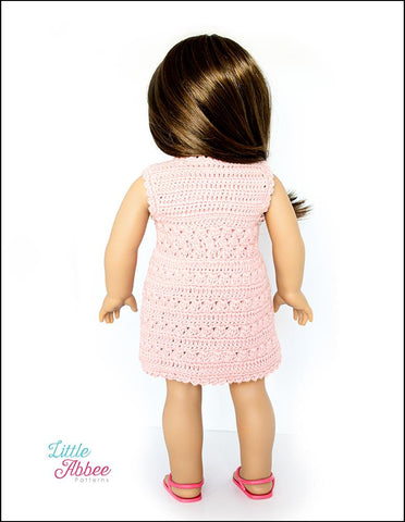 Little Abbee Crochet Summer Wrap Dress 18" Doll Clothes Crochet Pattern Pixie Faire