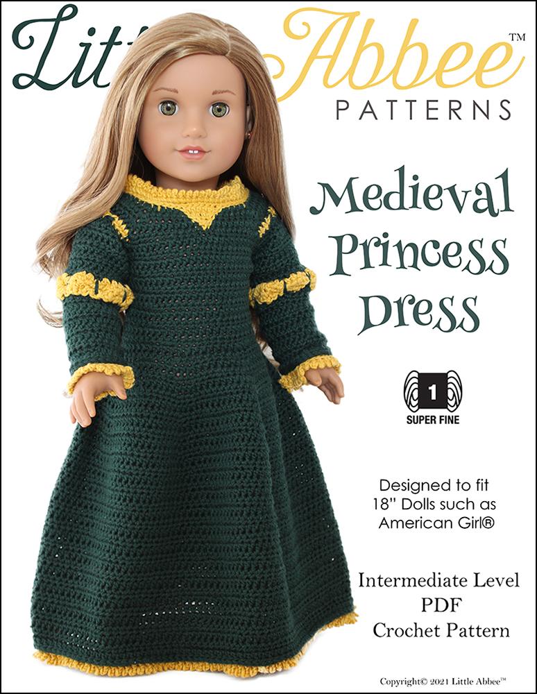 Little Abbee Medieval Princess Dress Doll Clothes Pattern 18 inch American Girl Dolls Little Abbee Medieval Princess Dress Doll Clothes Pattern 18 inch American Girl Dolls