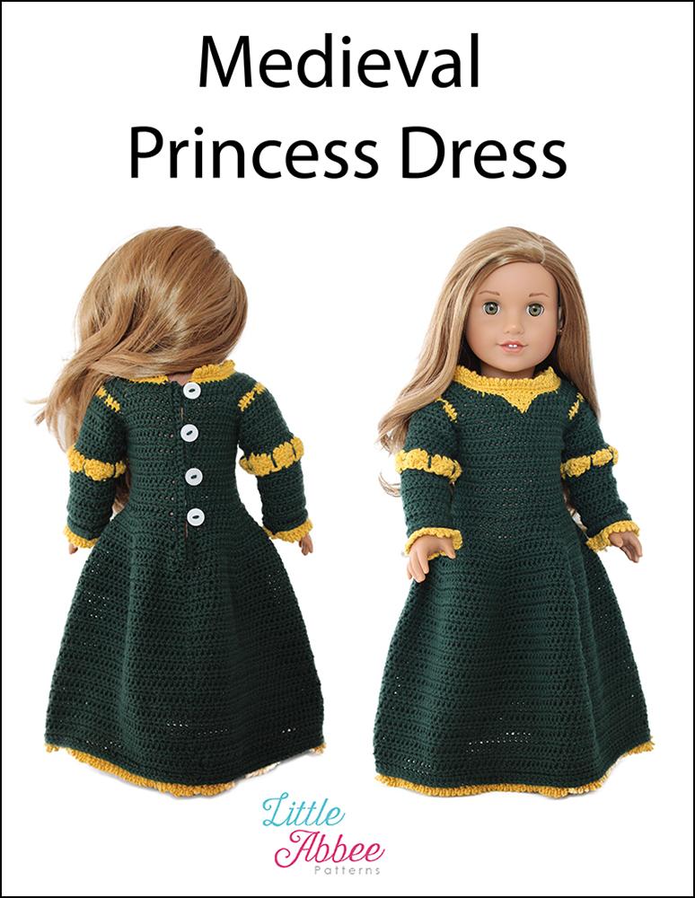 Little Abbee Medieval Princess Dress Doll Clothes Pattern 18 inch American Girl Dolls