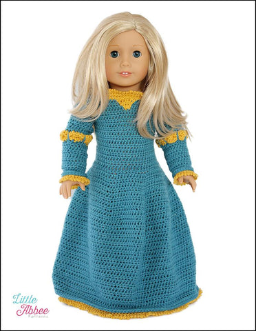 Little Abbee Crochet Medieval Princess Dress Crochet Pattern for 18" Dolls Pixie Faire