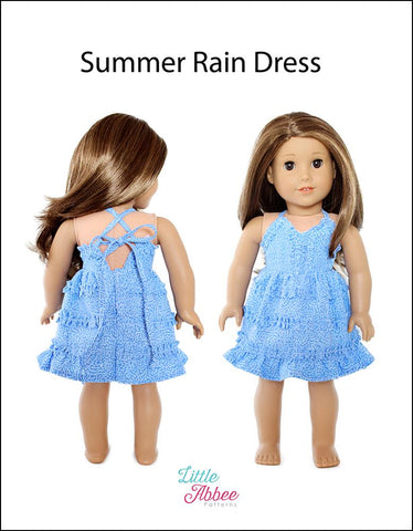Little Abbee 18 Inch Modern Summer Rain Dress 18" Doll Clothes Pattern Pixie Faire