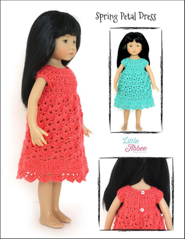 Little Abbee Little Darling Spring Petal Dress Crochet Pattern for Little Darling Dolls Pixie Faire