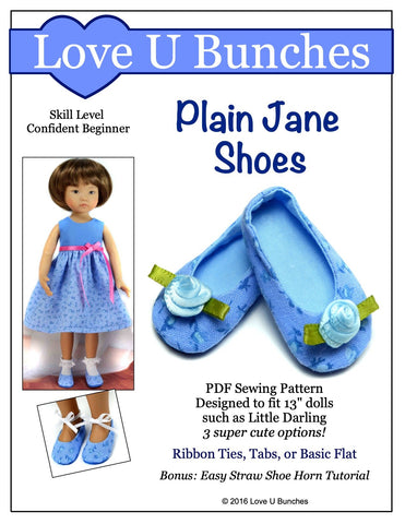 Love U Bunches Little Darling Plain Jane Shoes for Little Darling Dolls Pixie Faire