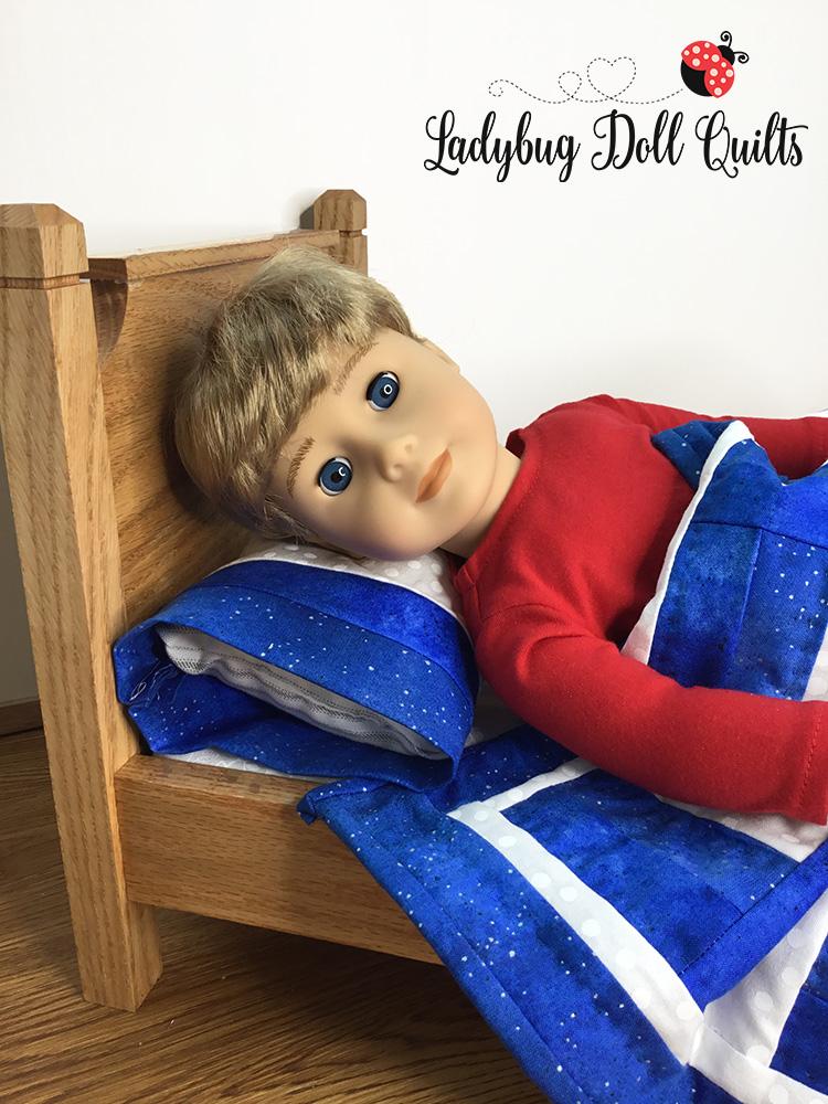 Ladybug Doll Quilts Quilt On The Rails 18" Doll Quilt Pattern Pixie Faire