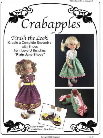 Crabapples Little Darling School Girl Pattern for Little Darling Dolls Pixie Faire