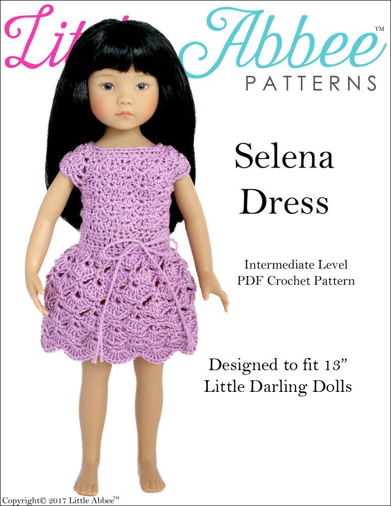 Little Abbee Little Darling Selena Dress Pattern for Little Darling Dolls Pixie Faire
