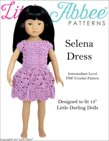 Little Abbee Little Darling Selena Dress Pattern for Little Darling Dolls Pixie Faire