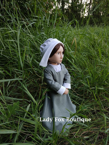 Lady Fox Boutique A Girl For All Time Tudor Girl Chemise, Gown, and Coif Pattern For 16" Dolls such as A Girl For All Time Pixie Faire
