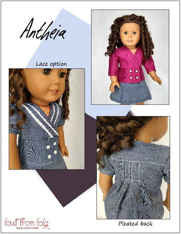 Love From Lola 18 Inch Modern Antheia 18" Doll Clothes Pattern Pixie Faire