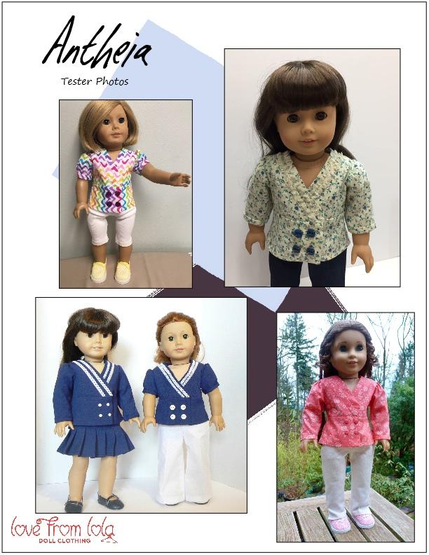 Love From Lola 18 Inch Modern Antheia 18" Doll Clothes Pattern Pixie Faire