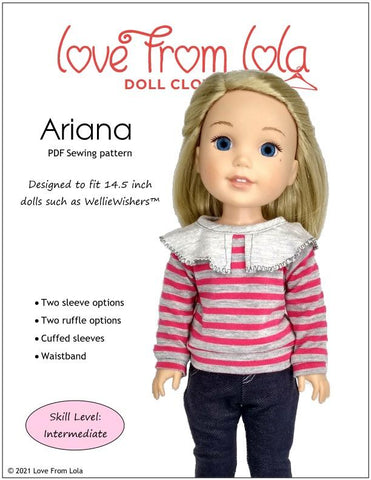 Love From Lola WellieWishers Ariana 14.5" Doll Clothes Pattern Pixie Faire