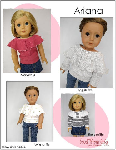 Love From Lola 18 Inch Modern Ariana 18" Doll Clothes Pattern Pixie Faire