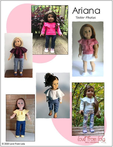 Love From Lola 18 Inch Modern Ariana 18" Doll Clothes Pattern Pixie Faire