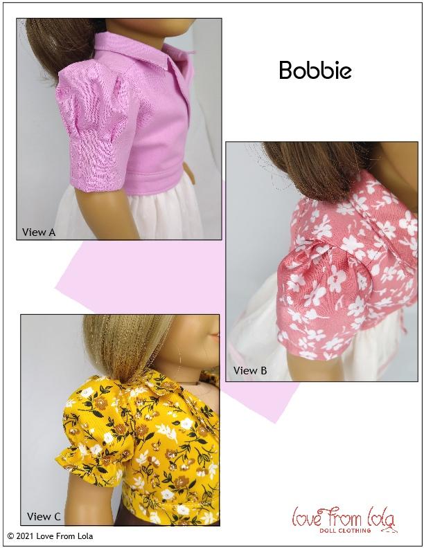 Love From Lola 18 Inch Historical Bobbie Wrap Shirt and Skirt 18" Doll Clothes Pattern Pixie Faire