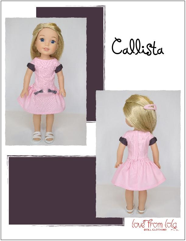 Love From Lola WellieWishers Callista Dress  14.5" Doll Clothes Pattern Pixie Faire