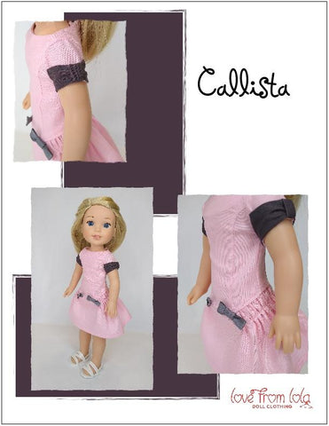 Love From Lola WellieWishers Callista Dress  14.5" Doll Clothes Pattern Pixie Faire