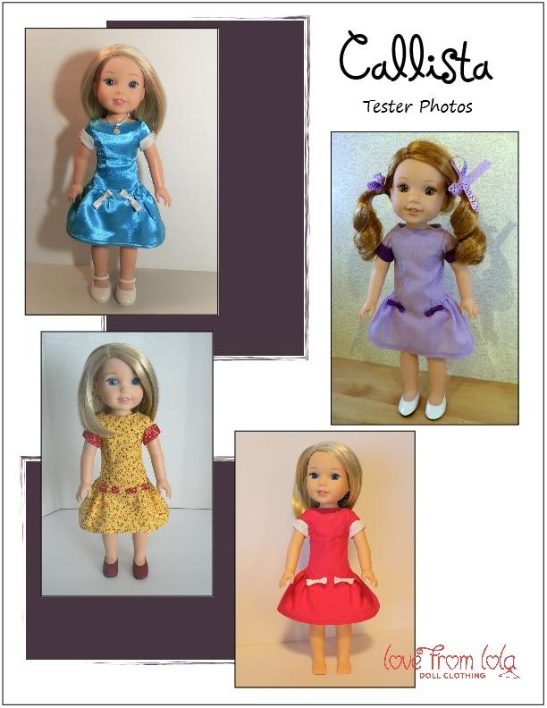 Love From Lola WellieWishers Callista Dress  14.5" Doll Clothes Pattern Pixie Faire