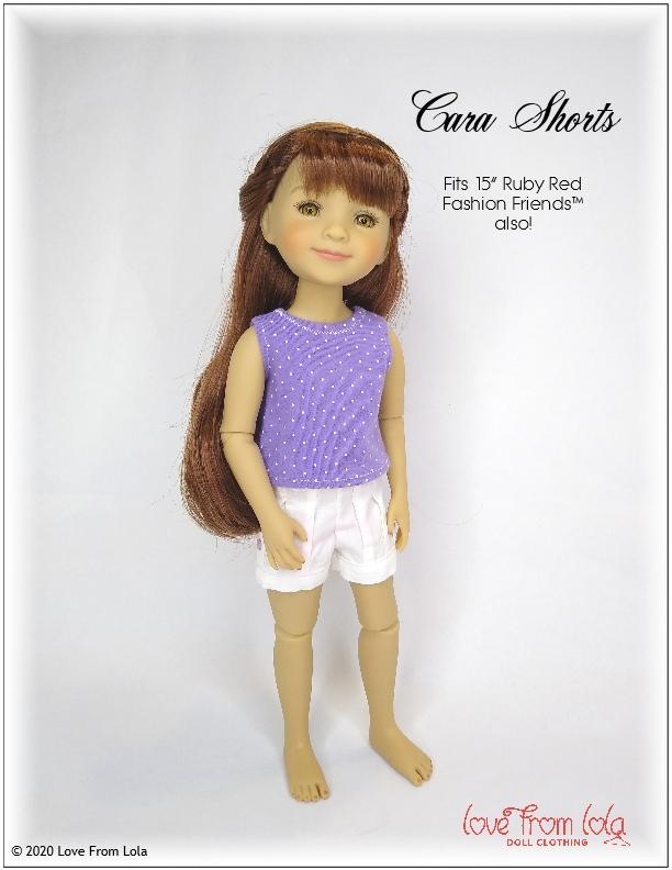 Love From Lola WellieWishers Cara Shorts 14.5" Doll Clothes Pattern Pixie Faire
