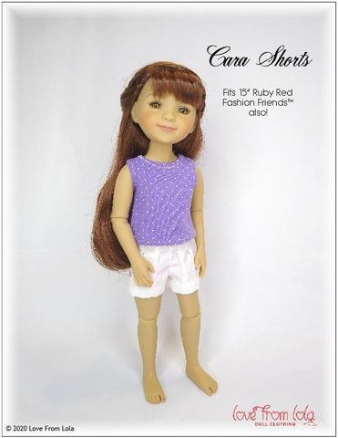 Love From Lola WellieWishers Cara Shorts 14.5" Doll Clothes Pattern Pixie Faire
