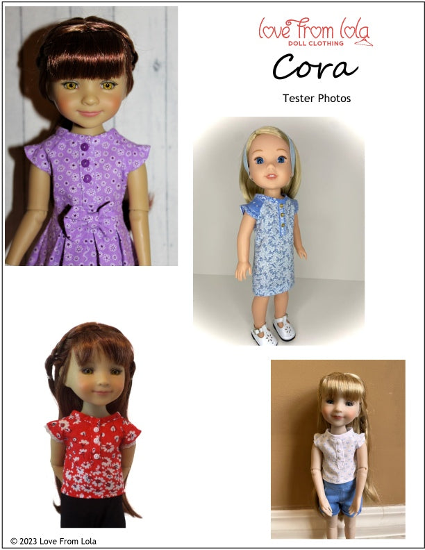 Love From Lola 18 Inch Modern Cora Top and Dress 14.5-15" Doll Clothes Pattern Pixie Faire