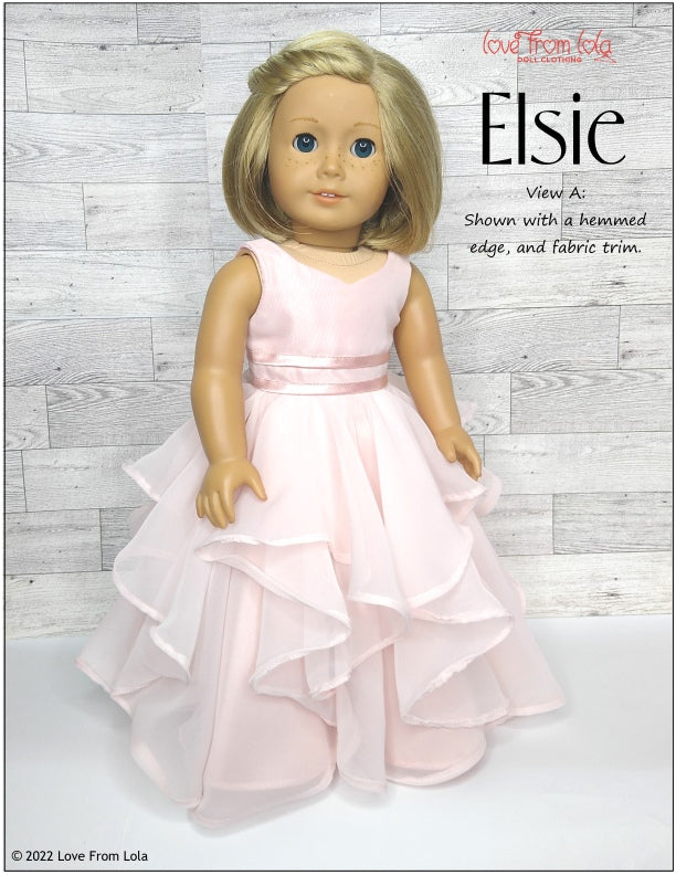 Love From Lola 18 Inch Modern Elsie 18" Doll Clothes Pattern Pixie Faire