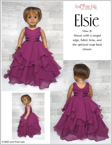 Love From Lola 18 Inch Modern Elsie 18" Doll Clothes Pattern Pixie Faire