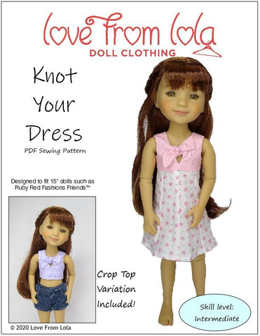 Love From Lola Ruby Red Fashion Friends Knot Your Dress Doll Clothes Pattern for 15" Ruby Red Fashion Friends™ Pixie Faire