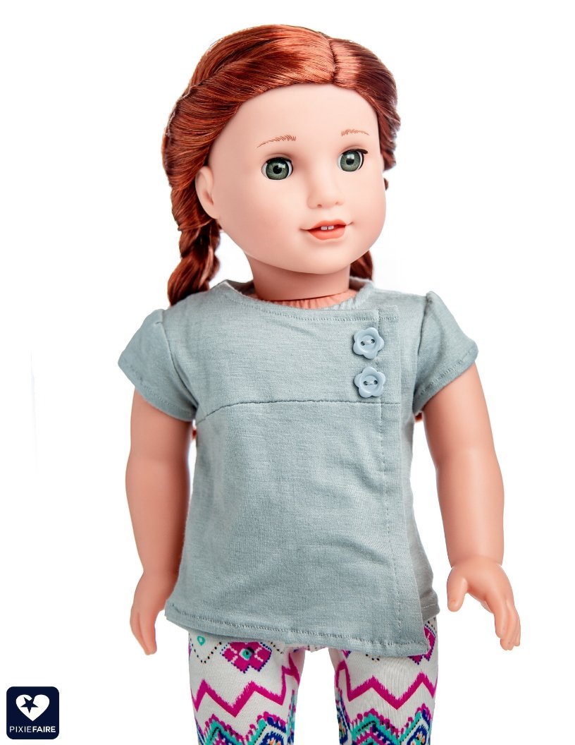 Love From Lola 18 Inch Modern The Lucy Shirt 18" Doll Clothes Pattern Pixie Faire