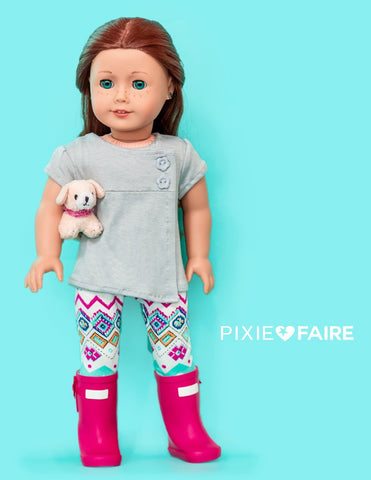 Love From Lola 18 Inch Modern The Lucy Shirt 18" Doll Clothes Pattern Pixie Faire