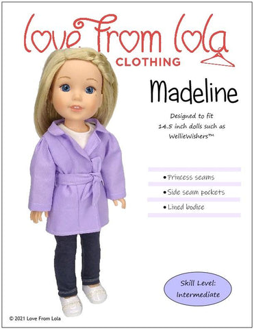 Love From Lola WellieWishers Madeline 14.5" Doll Clothes Pattern Pixie Faire