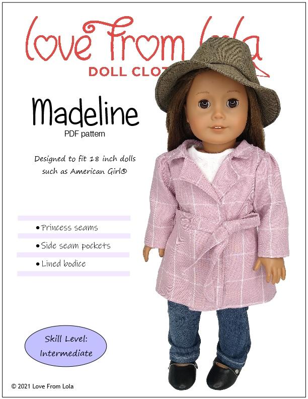 Love From Lola Madeline Doll Clothes Pattern 18 inch American Girl Dolls