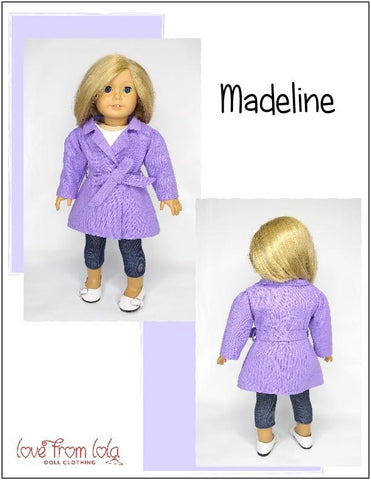 Love From Lola 18 Inch Modern Madeline 18" Doll Clothes Pattern Pixie Faire