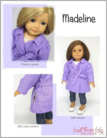 Love From Lola 18 Inch Modern Madeline 18" Doll Clothes Pattern Pixie Faire