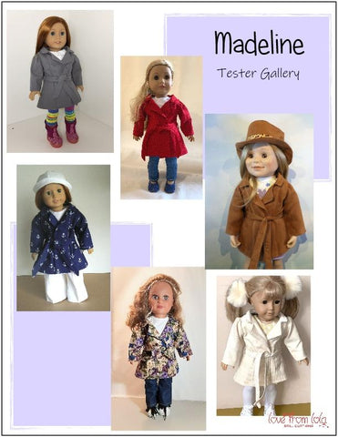 Love From Lola 18 Inch Modern Madeline 18" Doll Clothes Pattern Pixie Faire